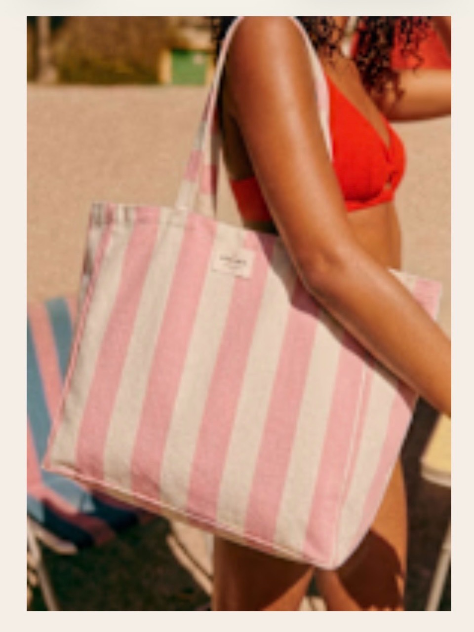 Sezane Pink Cabas Totebag. Large